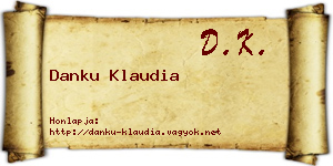 Danku Klaudia névjegykártya